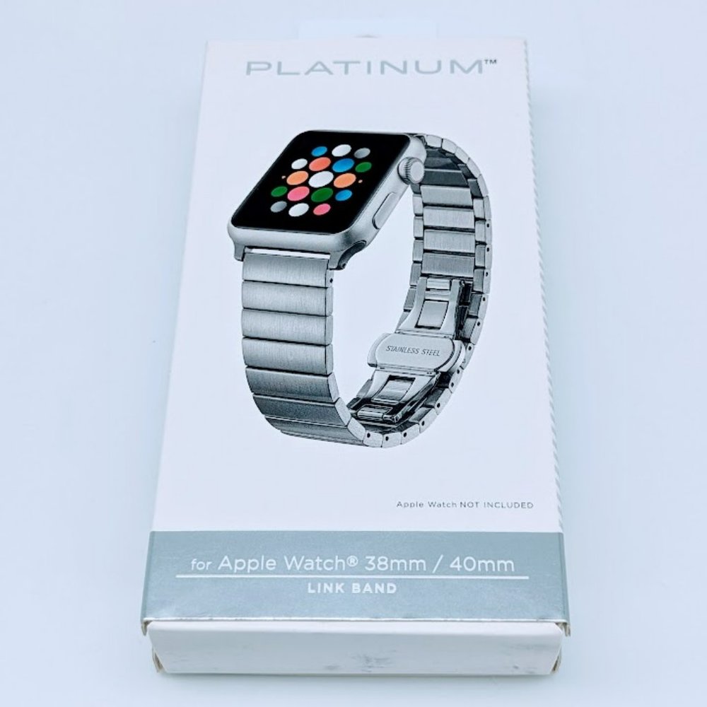 Platinum Link Band For Apple Watch 40mm Series 5 Stainless Steel Best Buy Exclus